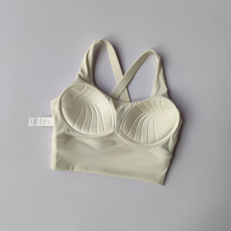 Seamless Sports Bra - Breathable Push Up Running Fitness Crop Top With Rear Buckle