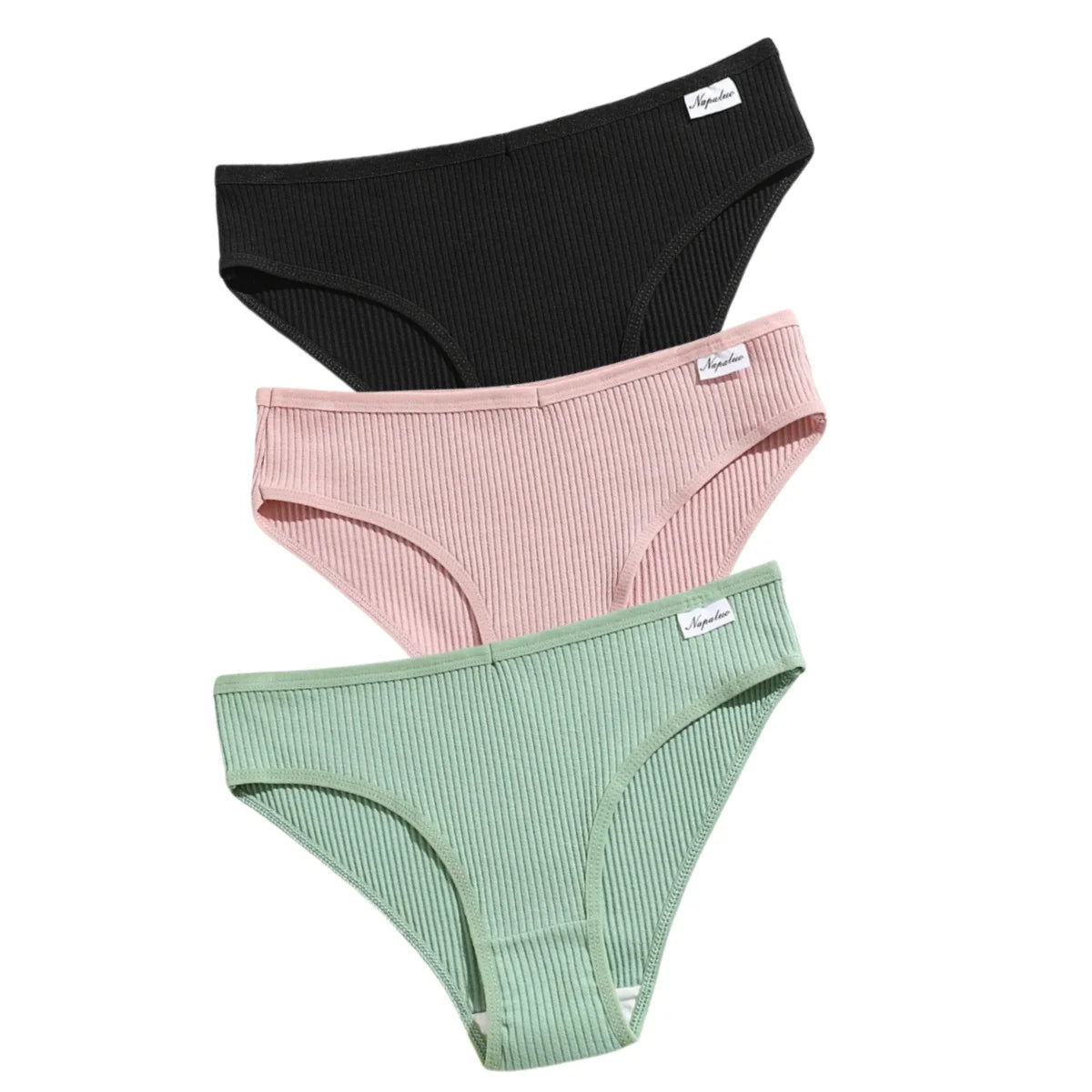 3Pcs/Set Cotton Panties Women Solid Color Soft Breathable Briefs Female Underpants Comfort Stretch Sexy Lingerie S-XL