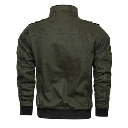 2023 new Pilot Bomber Jacket Coats Mens Cotton Cargo Jackets With Zipper Pockets Retro Casual Work Jacket Male Clothing Outwear