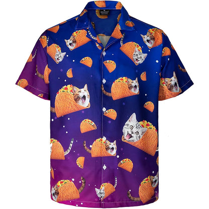 Full Print Beer Graphic Hawaiian Shirt for Men Short Sleeves Button Down Beach Alho Shirts Mens Oversized Blouse Shirts Clothes