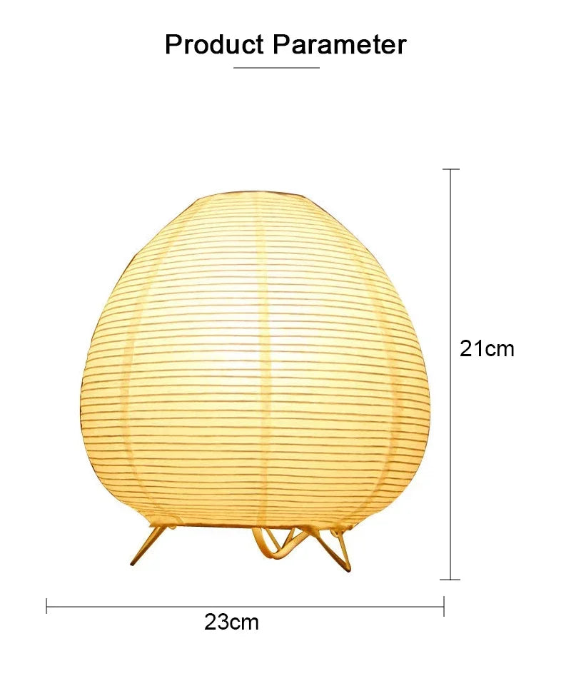 Japanese Lantern LED Table Lamp - Creative Rice Paper Light for Living Room  Bedroom Decor - ZOOMNSTORE