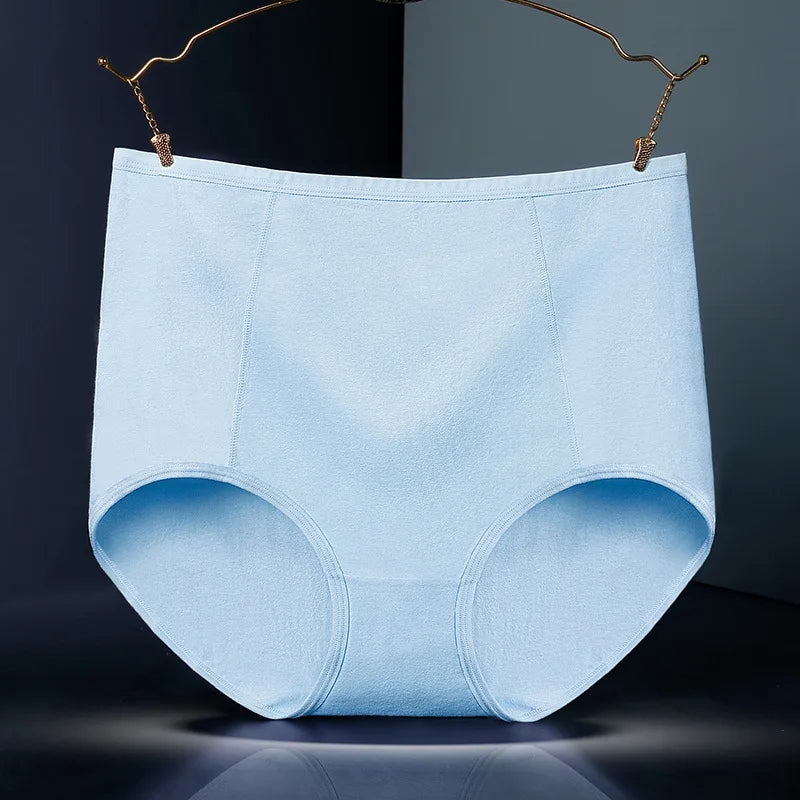 3pcs Pure Cotton Brief Female Solid Panties Girls High Waist Comfort Underpants Lady Plus Size Underwear Women Ventilate Pantys