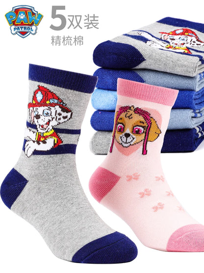 5 Pairs /Lot Genuine Paw Patrol Chase Skye Ryder Baby Boys Girls Soft Colorful Socks For Kids Breathable Toddler Warm Socks