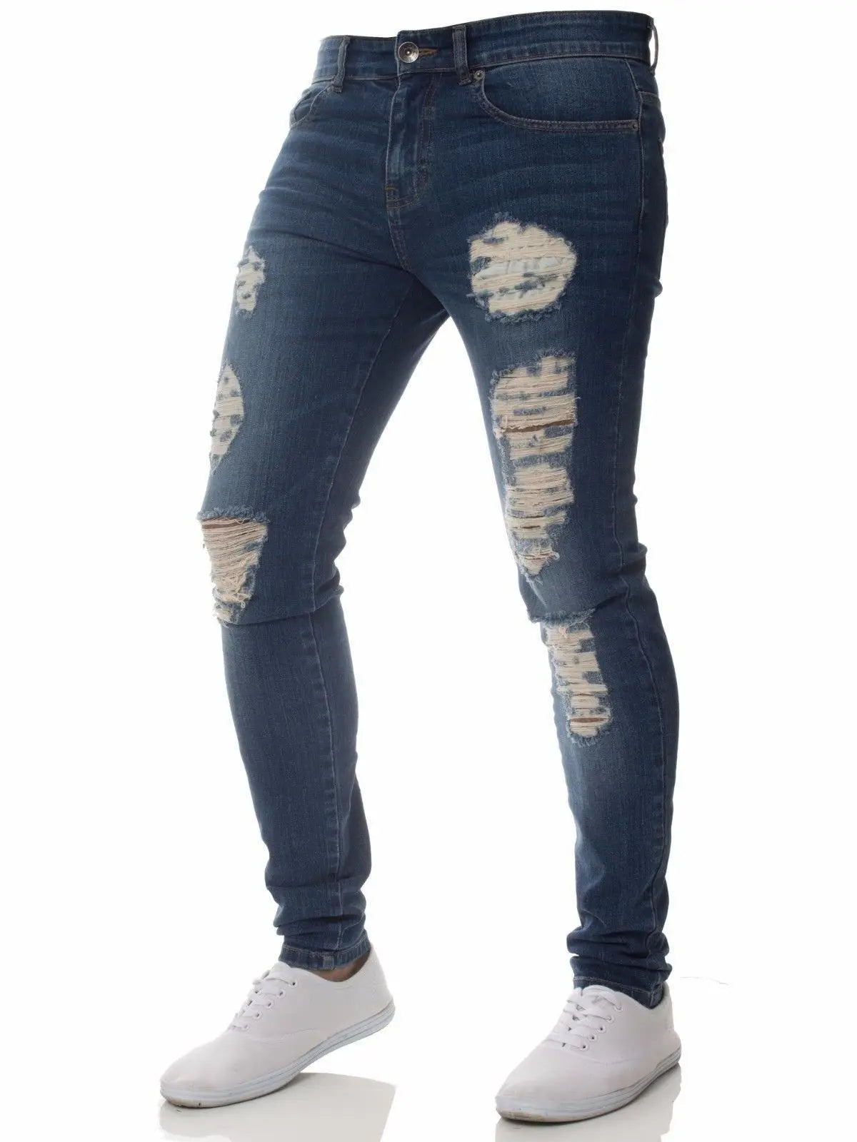 2025 New Solid Color Fashion Men Casual Pants Stretch Jeans Skinny Work Trousers Male Wash Slim Fit for Zippered Jeans Men Cloth