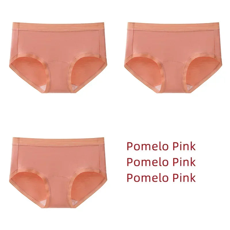 3Pcs Modal Women's Panties Lengthened Inner Crotch Female Briefs Underwear Underpants M-XXL 7A Level Antibacterial Sexy Soft Fit