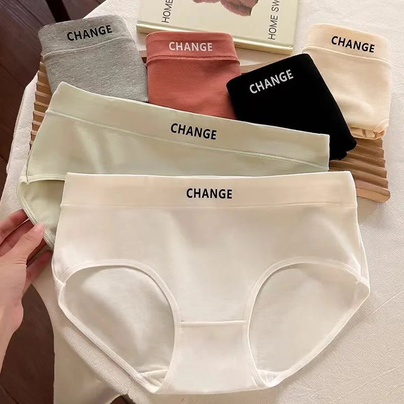 Women's Cotton Underwear panty Sexy Solid Color Triangle Pants Girl Mid Waist Seamless Comfort Underpants Female Lingerie