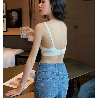 Push Up Bra Seamless Bras Wire Free Padded For Women U Shape Back V Neck
