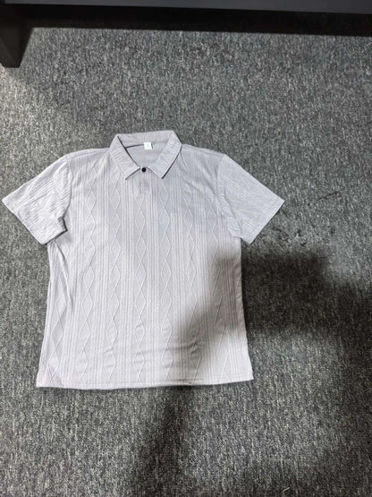 Knitted Polo Shirt – Men's Retro Summer Lapel Tee | Breathable Lightweight Top