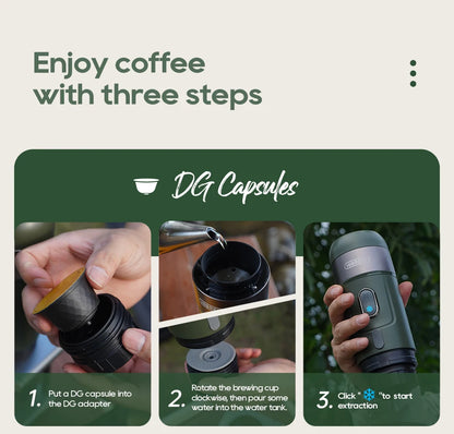 Portable Wireless Espresso Machine - Car  Home Coffee Maker for Nespresso Dolce Capsules