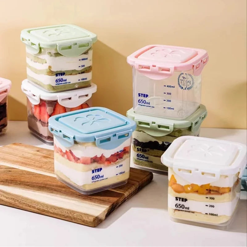 Plastic Food Storage Container - Multi Size Stackable Storage Containers for Refrigerator Use
