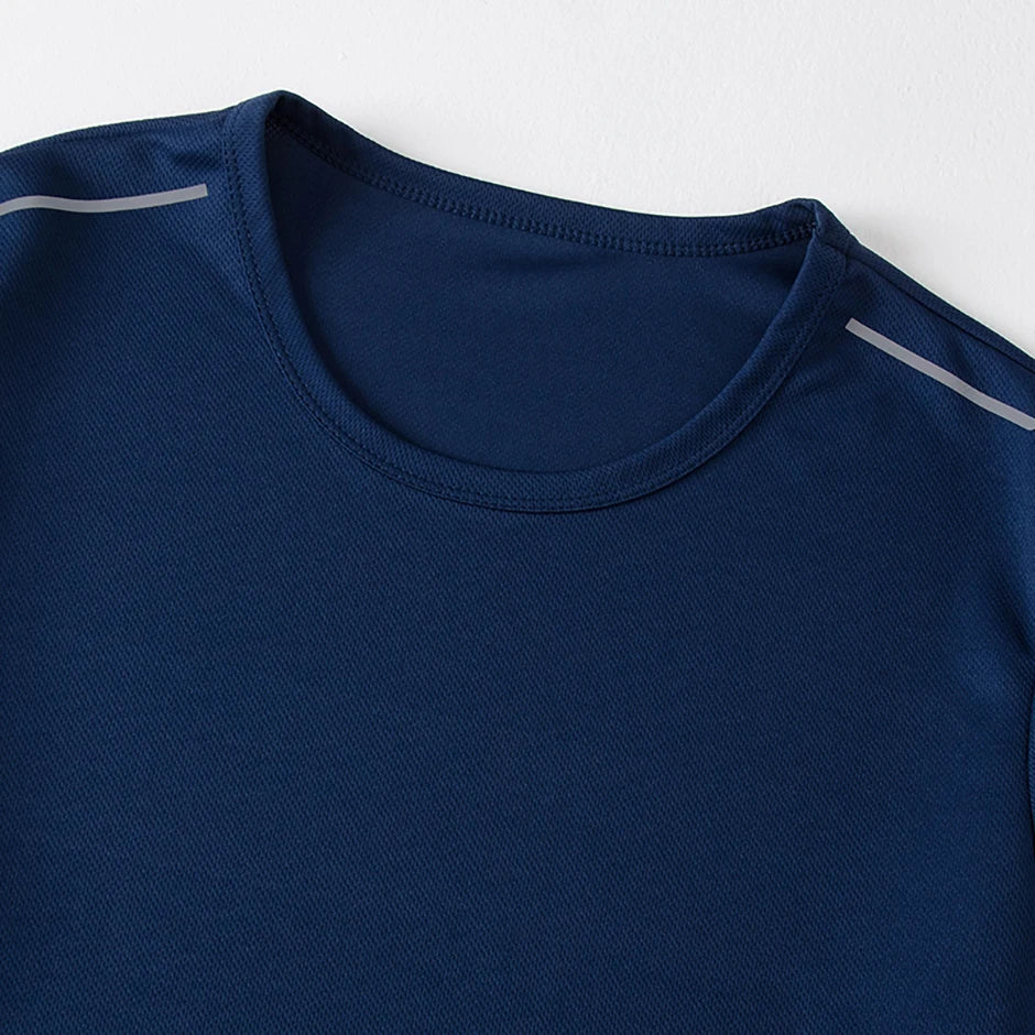 Men's Quick-Dry Sports Shirt – Multicolor Summer Running Badminton Tee with Reflective Strip