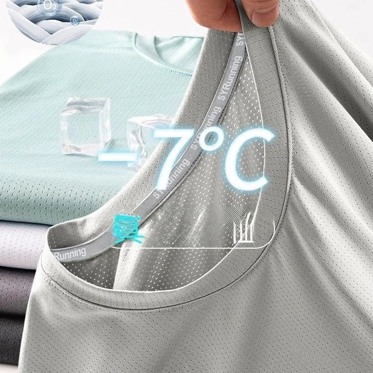 Men's Ice-Silk T-Shirt – Cool Quick-Dry Casual Sports Top