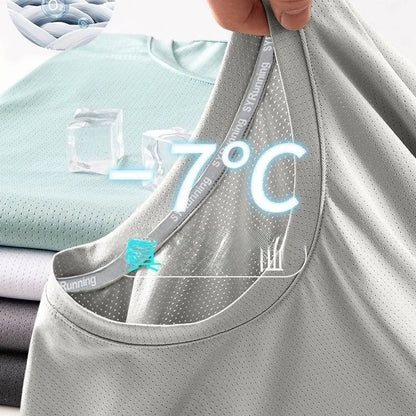 Men's Ice-Silk T-Shirt – Cool Quick-Dry Casual Sports Top