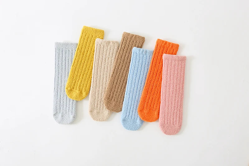 Kids Socks Thick Cold Winter Socks Super Warm Baby Snow Socks Christmas Gifts Coral Fleece Silicone Non-slip Floor Socks