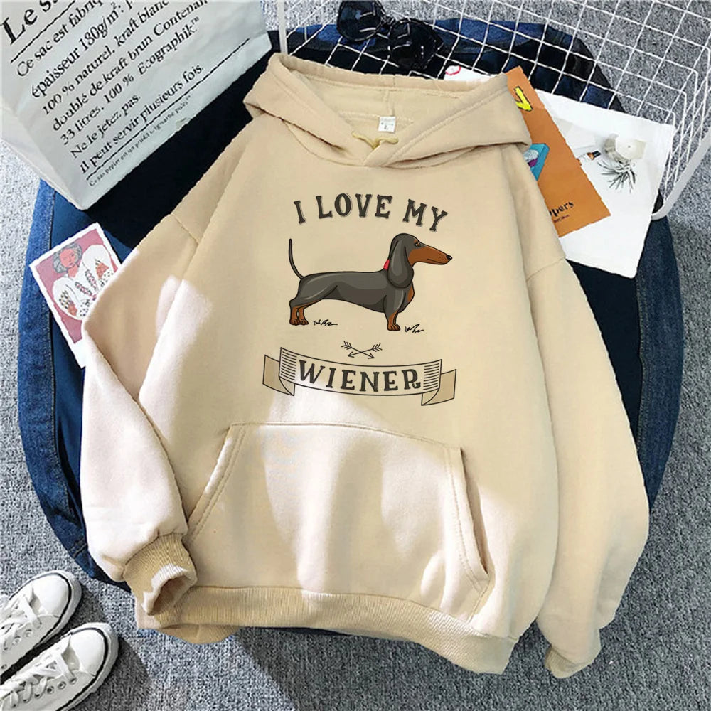Dachshund hoodies women funny anime Korean style 2023 Hooded Shirt clothing women gothic sweatshirts