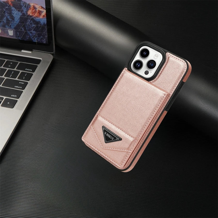 Wallet Magnetic Flip Sidestick Hardware Anti-theft Brush Leather Case For iPhone 17 Air 16e 16 Pro Max 15 Plus 14 13 12 11 XR