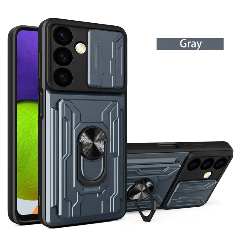 Case For Samsung Galaxy S26 S25 S24 S23 S20 S21 S22 Ultra Plus FE Note 20 Ultra Cover Grade Card Slot Armor Fundas Coque