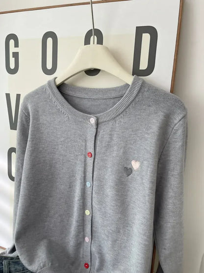 Fashion Versatile Women Sweater 2026 Autumn Winter Elegant Embroidered Women Knit Cardigan Long Sleeve Unique Colorful Buttons