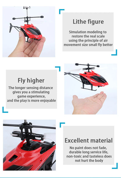 Rechargeable Mini RC Drone - Safe Fall-Resistant Helicopter Toy for Kids No Remote Control Battery - ZOOMNSTORE