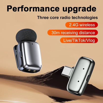 Wireless Lavalier Microphone Recording for Streaming Compatible with MINI Smartphones for Live Streaming Vlogging Interviews