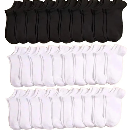 Unisex Casual Plain Color Boat Socks Thin Breathable Comfy Anti Odor Sweat-absorbing Ankle Socks For Men Women black,white,gray