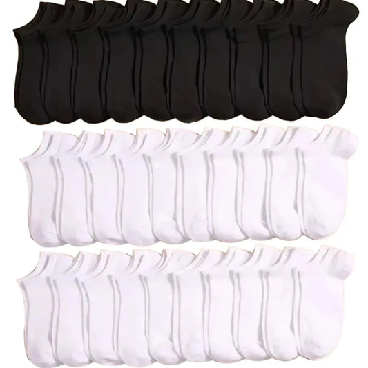 Unisex Casual Plain Color Boat Socks Thin Breathable Comfy Anti Odor Sweat-absorbing Ankle Socks For Men Women black,white,gray