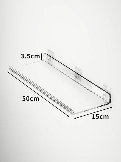 Acrylic Wall Storage Rack - No Drill Bathroom  Kitchen Organizer with Strong Adhesive