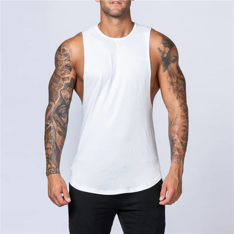 Men Cotton Sleeveless Shirt Casual Gym Tank Top Man Quick Dry Fitness Basketball Vest Bodybuilding Running t-Shirt Man Clothing