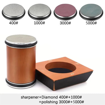 Rolling Knife Sharpener - 4 Angle Sharpening System With Diamond Whetstone Kit