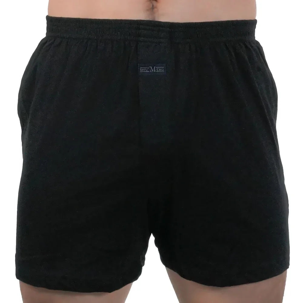 Mens Pure Cotton Boxer Shorts Man High Waist Big Underwear Casual Solid Underpants Plus Size Alo Pants Pajama Boxers M-3XL 2025