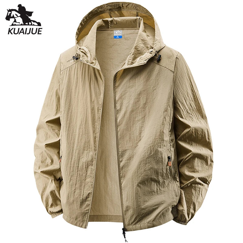 Jacket Mens Spring autumn New men sun protection coat jacket Solid color hooded Jackets casual coat Men's business coats 2318
