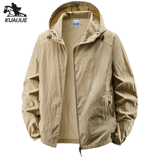 Jacket Mens Spring autumn New men sun protection coat jacket Solid color hooded Jackets casual coat Men's business coats 2318