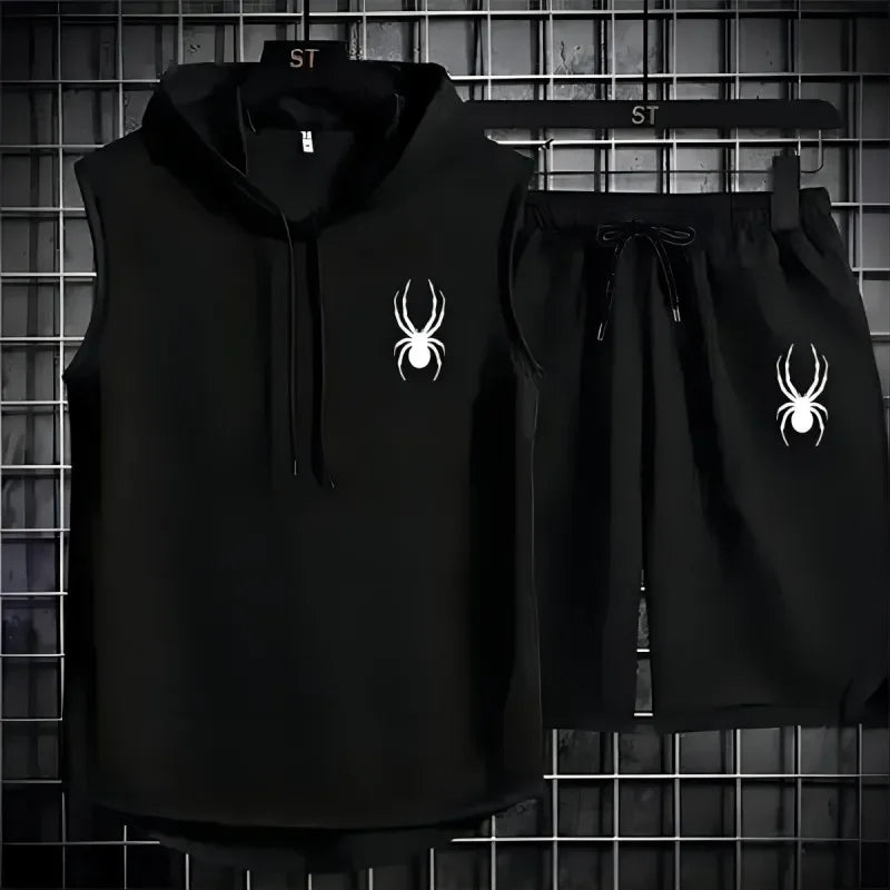 2025 New summer men's sleeveless set summer sports jersey set, men casual sports suit men's loose basketball suit summer tank to