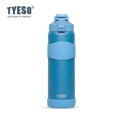TYESO Vacuum Insulated Bottle 304 Stainless Steel Portable Sports Water Bottle with Straw for Travel Cycling& Outdoor Activities