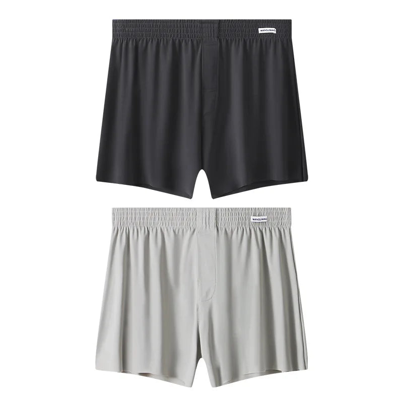 Mens Boxer Shorts Large Size - Ice Silk Breathable Sleepwear Pants | Loose Fit Boxers