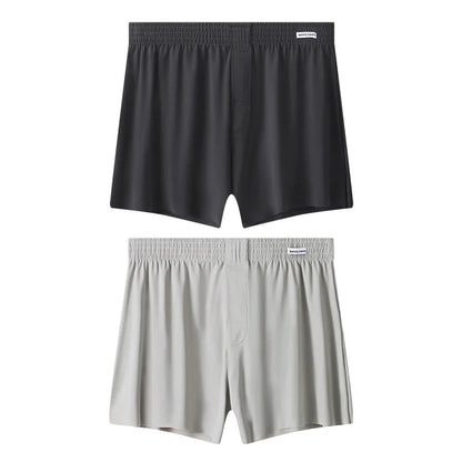 Mens Boxer Shorts Large Size - Ice Silk Breathable Sleepwear Pants | Loose Fit Boxers
