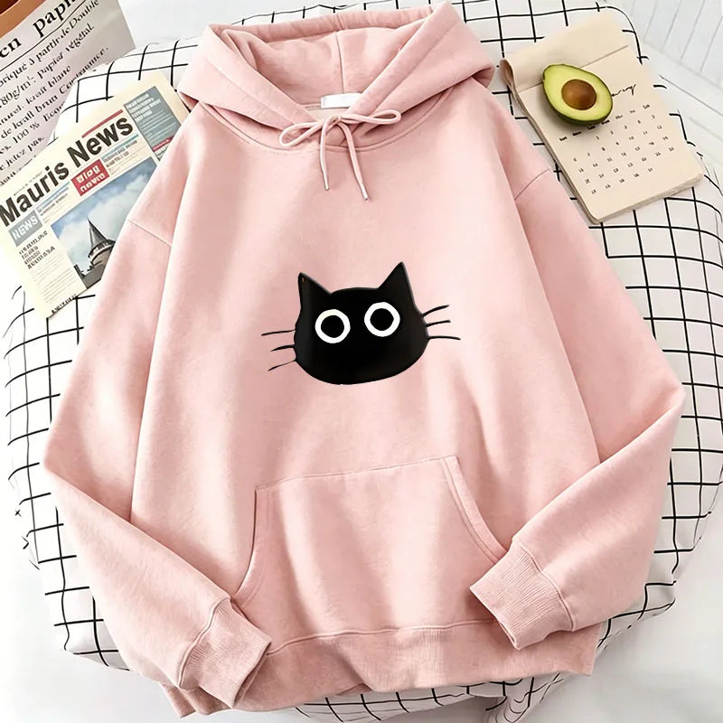 Kawaii Cat Print Hoodies Spring Autumn Winter Casual Hoodies Sweatshirts Men Women 90s Clothes Hoodie Sweatshirt