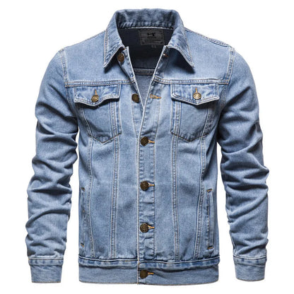 Men's Denim Jacket Trend Retro Fashion Casual Jacket Suitable Young Blue Black Youth Workwear Locomotive Spring Autumn Winter