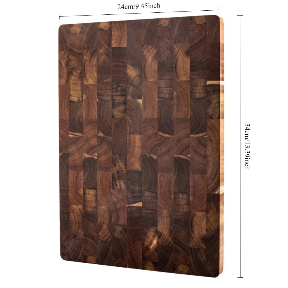 Premium Acacia Cutting Board – Double Sided Wooden Kitchen Chopping Block, Damp Proof & Water Draining