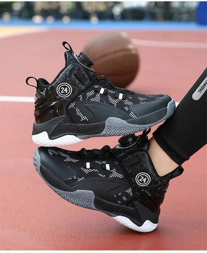 Kids Basketball Shoes - Boys Sneakers Non Slip Outdoor Sport Trainer Shoes