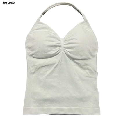 Women Yoga Vest - Longline Strappy Top | Breathable Fitness Tank Top Open Back Halter