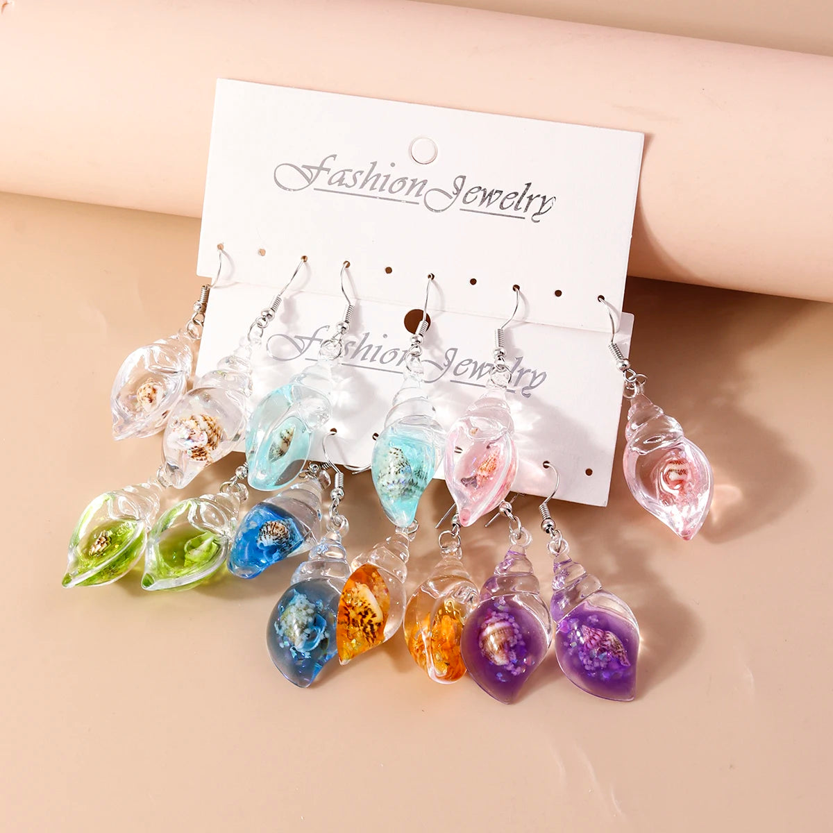 Aihua Colorful Resin Summer Beach Shell Conch Earrings for Women Girls Vacation Earrings Brincos Sweet Jewelry Gifts