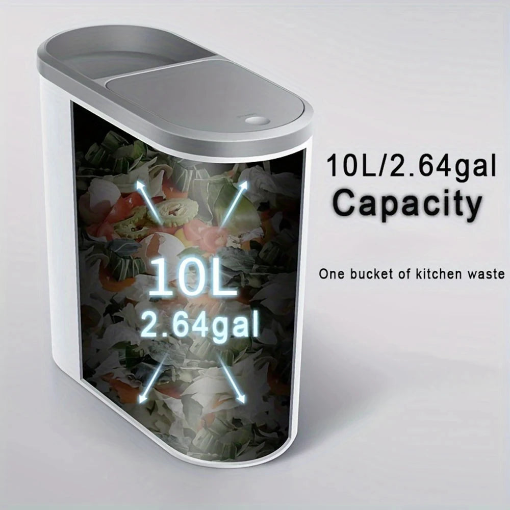 Slim Trash Bin with Lid - Space Saving Design for Bathroom Kitchen Living Room