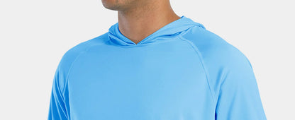 TACVASEN Sun Protection T-Shirts Mens Long Sleeve Hoodie Casual UV-Proof T-Shirts Breathable Lightweight Quick Dry T-Shirts Male