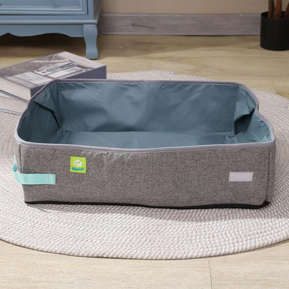 Semi Enclosed Portable Cat Litter Box - Waterproof Foldable Pet Toilet - ZOOMNSTORE