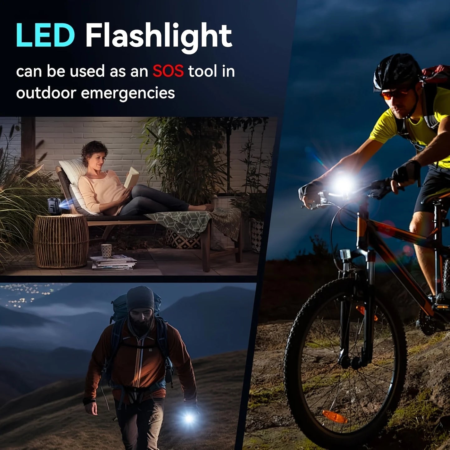 Waist Fan Portable Hanging Neck Fan Ultra-Strong Wind with Phone Charging LED Light For Travel Sports Courier Outdoor Working