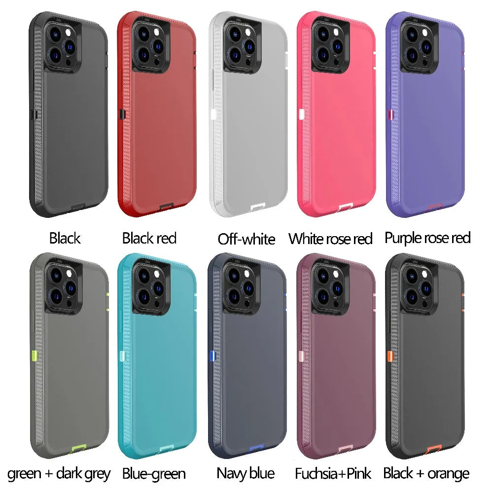 Luxury OTT Armor BOX Phone Case for IPhone 17 Air 16 15 14 Plus 13 12 Pro Max Soft Bumpers with Belt Clamp Protective Hard Cover