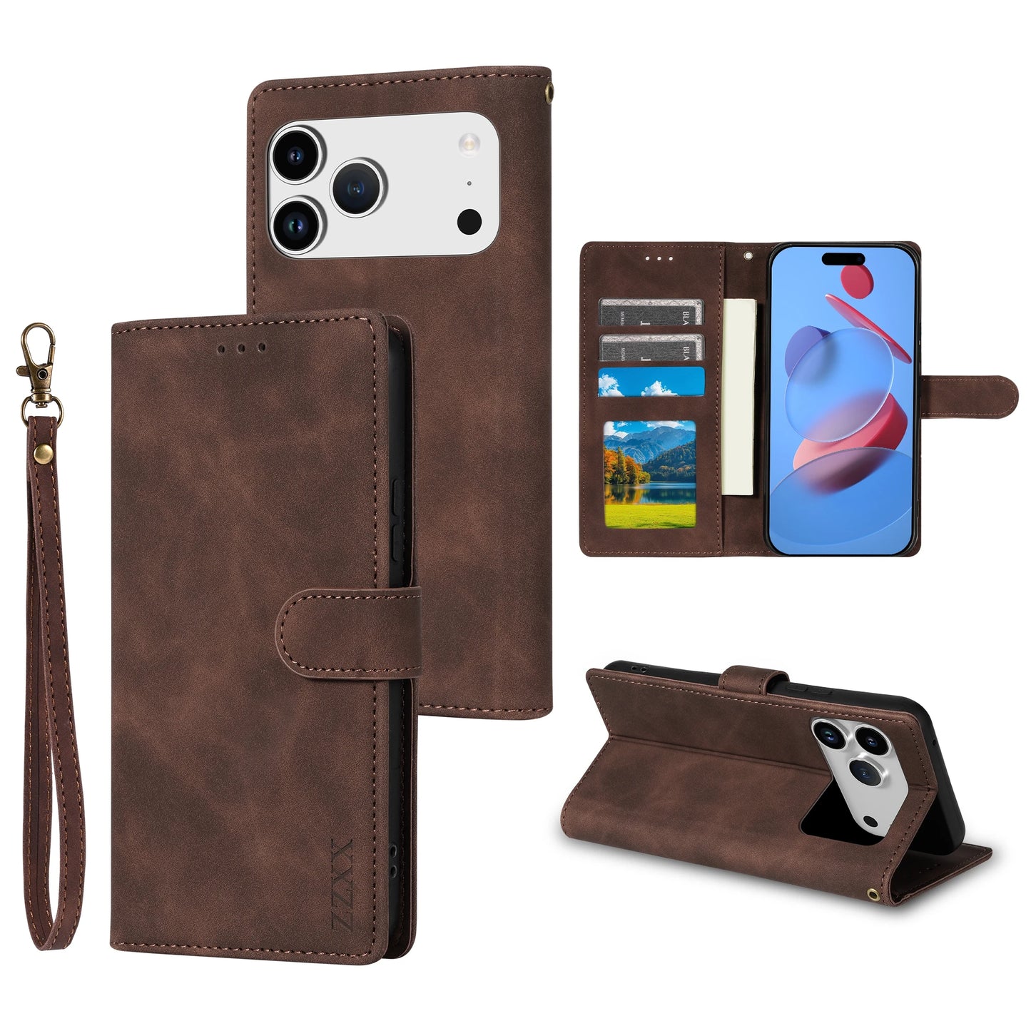 Wallet Skin-friendly With Card Slot Bracket Magnetic Flip Case For Apple iPhone Air 17 Pro Max 16e 15 Plus 14 13 12 11 XR Cover