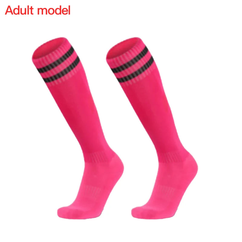 Adult Football Socks Hit Color Wear-resistant Children Kids Sport Long Socks Over Knee High Baseball Hockey Socks