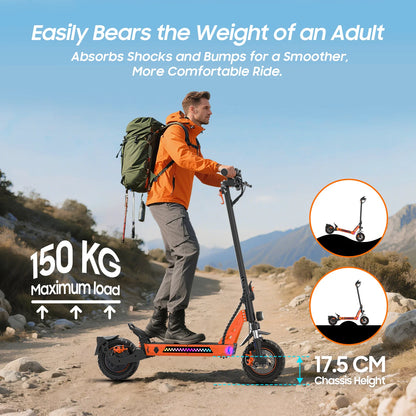 TOFUN TF3 Electric Scooter 1000W Motor 48V13Ah Battery Adult Sport Road Mountain E-Scooter 10Inch Tires Snow Foldable EScooter